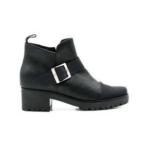 Side Buckle Ankle Boots Genuine Leather Boots